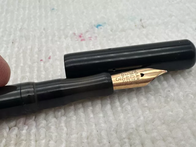 Lovely Rare Vintage Onoto The Pen Fountain Pen By De La Rue - Black Hard Rubber