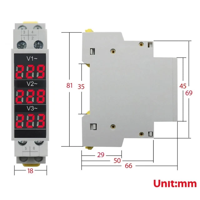 MEETOOT Voltmetro Digitale LED 12V – Impermeabile, DC 5-30V, Display Rosso Per Auto E Moto - 3