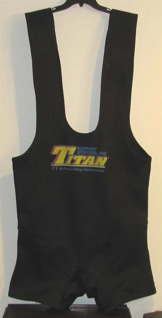 Titan Boss 2-Ply Squat Suit size 52 Wide Stance Black with Adjustable Straps LU