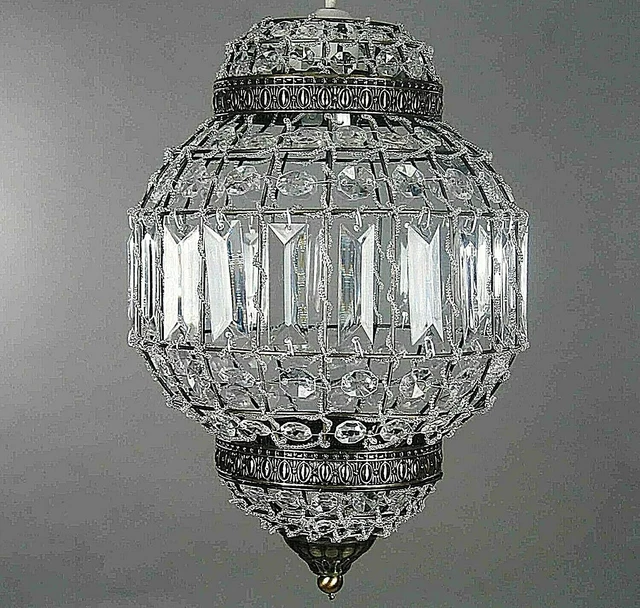 Moroccan Style Antique Brass K9 Crystal Chandelier Ceiling Light Shade Pendant