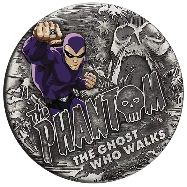 Tuvalu 2023 The Phantom 2oz Silver Antique Coloured $2 Coin