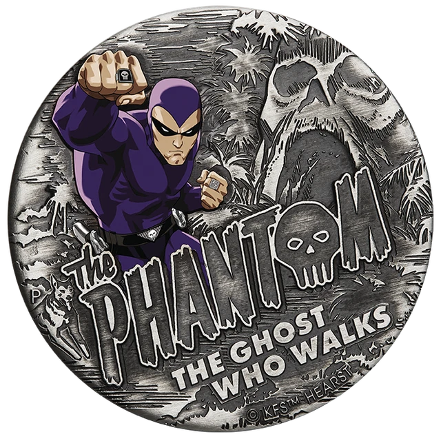 Tuvalu 2023 The Phantom 2oz Silver Antique Coloured $2 Coin