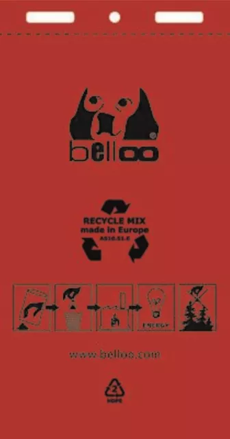 BELLOO 1000 Kotbeutel Recycle Mix rot - Hergestellt in Deutschland