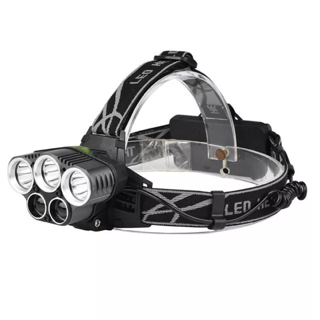 100000LM 5X T6 LED Rechargeable USB 18650 Headlamp Headlight Flashlight Torch 3