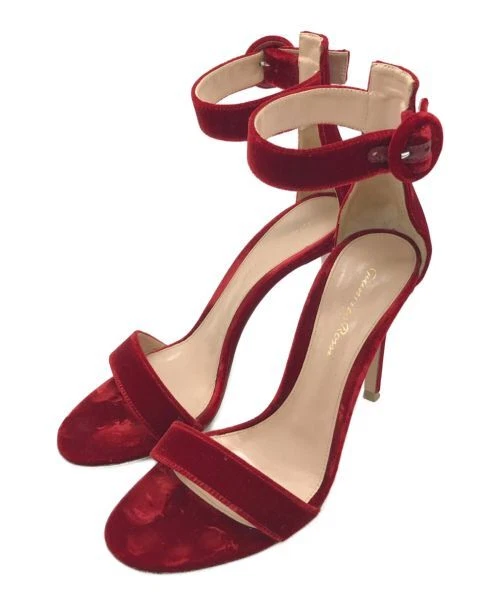 Gianvito Rossi Portofino 105 Velvet Sandals 23.5cm 9HG66