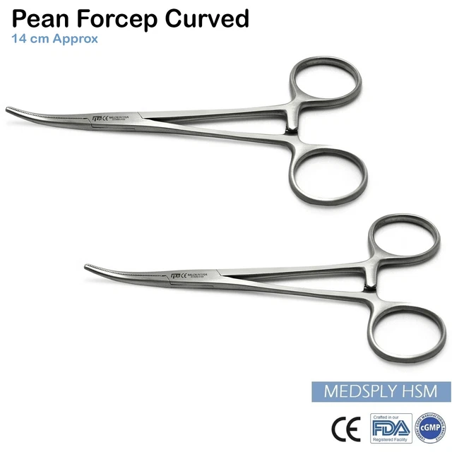DENTAL PEAN FORCEPS Curved Hemostatic Clamp Artery Suture Locking