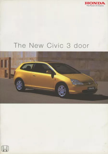 Brochure Voiture : Honda Civic 3 Portes - 2001 (Comprend Le Type-R)