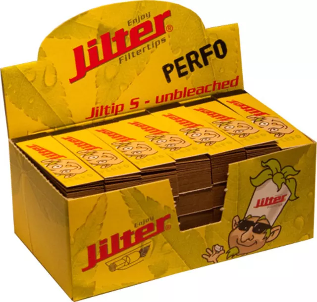 1 Box (28x) Jilter Filtertips Jiltips Perfo S ungebleicht perforiert unbleached