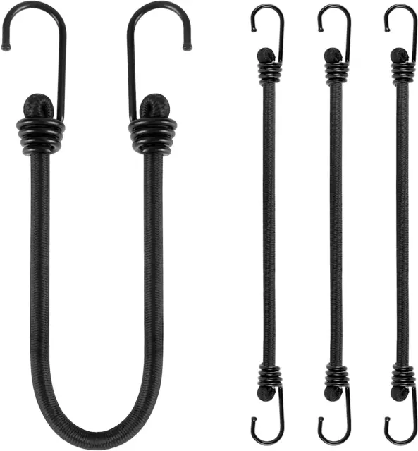 12" Small Bungee Cord with Hooks - Heavy Duty Outdoor Straps