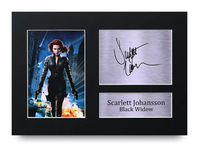 Scarlett Johansson Signed A4 Framed Printed Autograph Avengers Black Widow Print