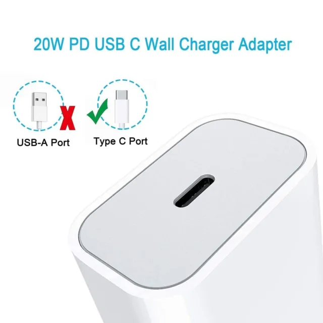 2 Pack Super Fast Charger Type C For iPhone 14 13 12 11 Pro Max Xs XR 8 7 6 Plus 2