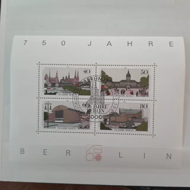 Briefmarke Bund BRD 1987, Michel Block 8, 750 Jahre Berlin, gestempelt