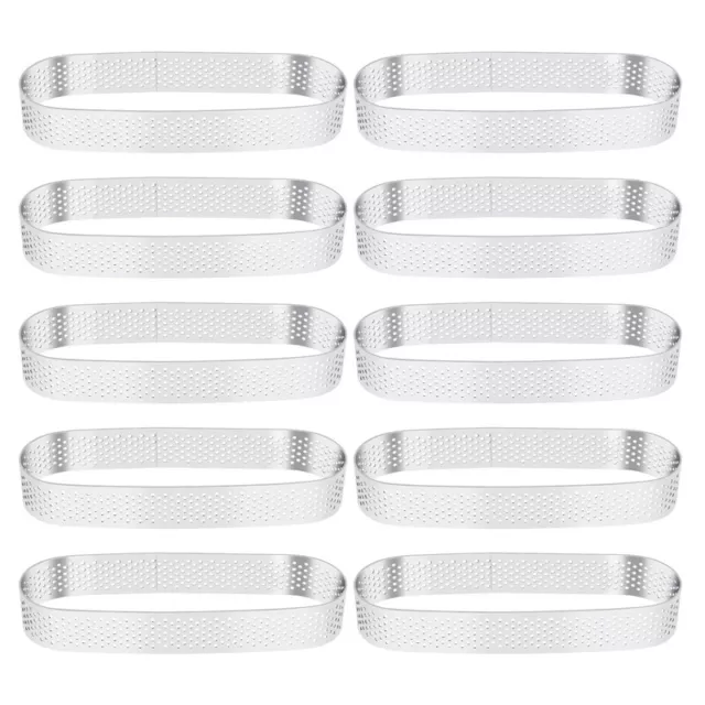 10 Pack Oval Tart ,Perforated Baking ,Pastry ,Stainless Steel Cake Tart1087