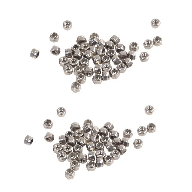 100 piezas M2 tuercas hexagonales galvanizadas autoaseguradas B8G2