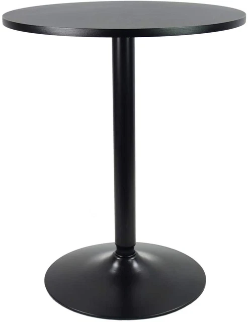 round Bar Table 23.6-Inch Top for Cocktail Bar Pub Dining Bistro (28.7H, Black)