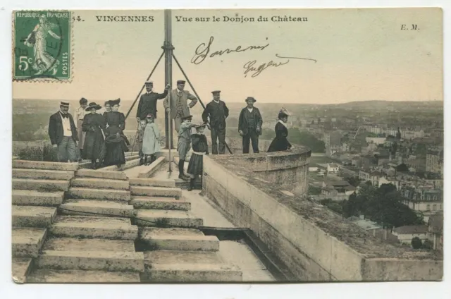 Carte couleurs - Vincennes - Vue sur le Donjon du Château. 1908