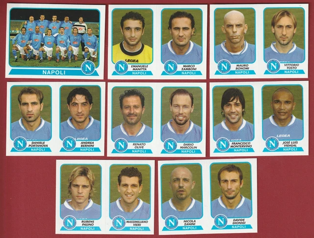 8 Stickers Panini Calciatori 2003-04 - Equipe Complète SSC Napoli - Neuves