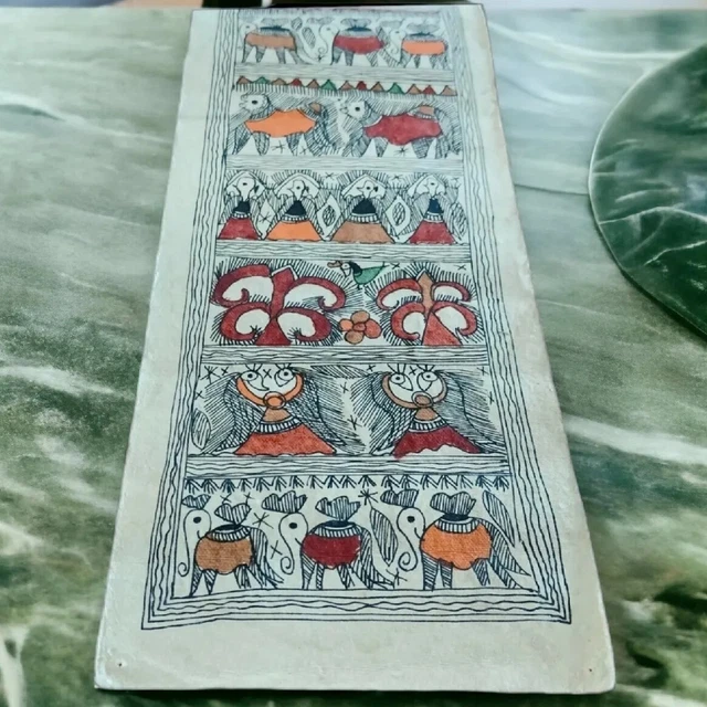 Gond Malerei Trivial /  Gemälde auf Nepalpapier /  Kunst Indien Bild /Mythos