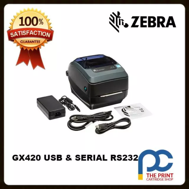 ZEBRA GC420T THERMAL Transfer Barcode Label Printer P/N: GC420-100540 ...