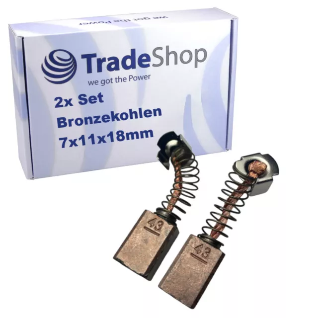 2x Bronzekohlen Motorkohlen 7x11x18mm für Shoprider Torino, Sprinter, Mercurius