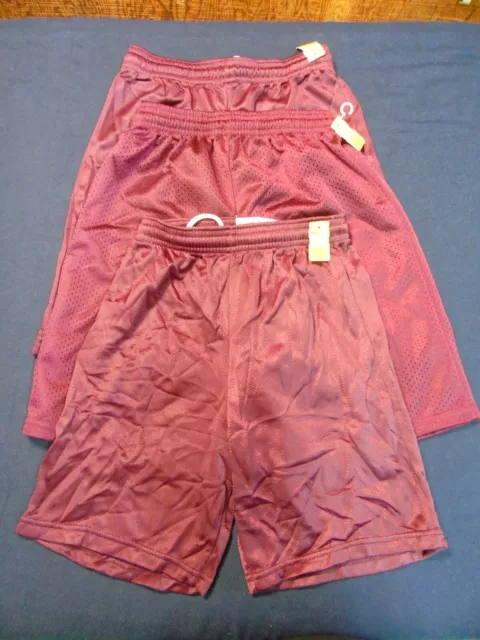 Lot of 3 pcs Don Alleson Athletic Mesh Shorts Burgundy Size Youth M