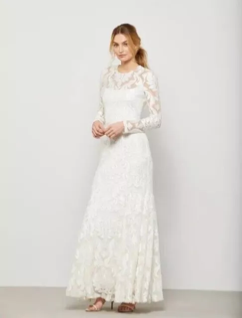 BCBGMaxAzria off-white long wedding/evening gown (Nwt, size xs)