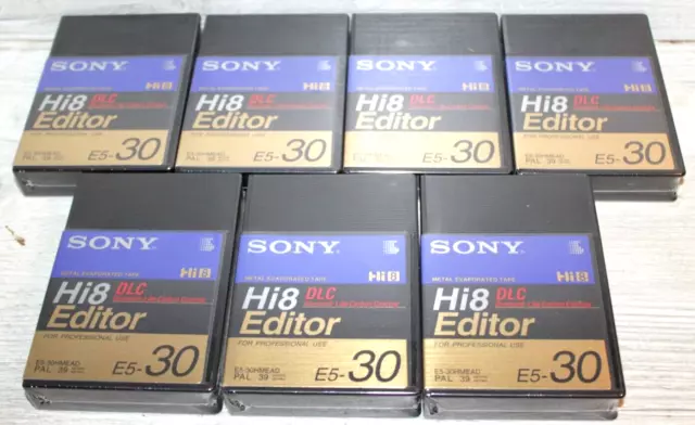 SONY 7er Set  VIDEO Hi8 E5-30 HMEAD Videocassette NEU Folie versiegelt OVP