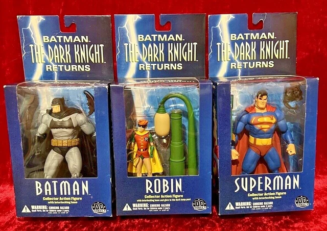 DC Direct The Dark Knight Returns Batman Robin Superman Set Of 3 Action Figures