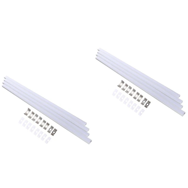 8 juegos de tira difusor de luz en forma de U ranura de aluminio cubierta de luz LED pantalla de lámpara
