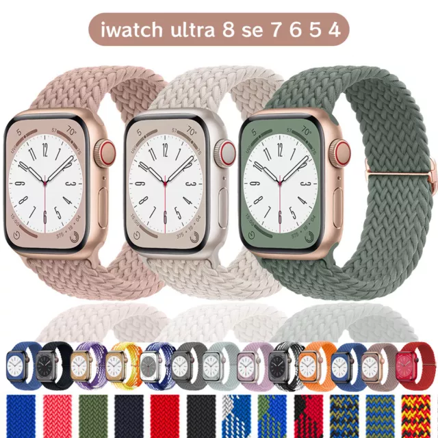 Braided strap For Apple watch band 49mm 45mm 44mm 40mm nylon iWatch ultra 8 7 SE