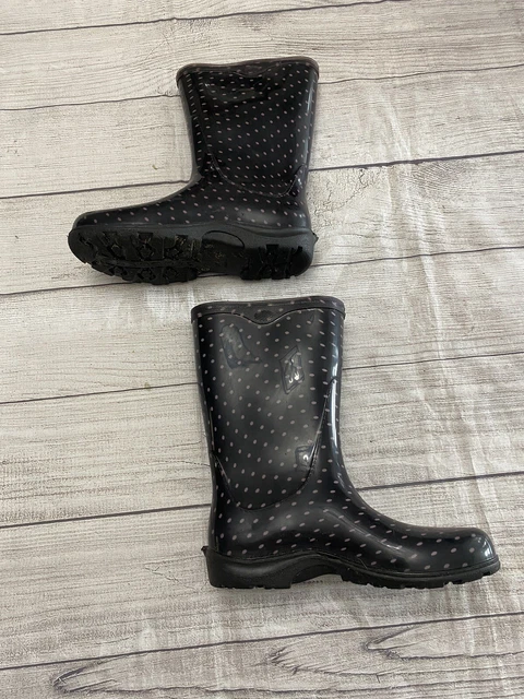 Sloggers Black Polka Dot Rain and Garden Waterproof Boots women’s size 6