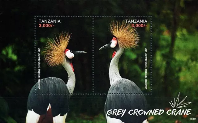 Tanzania 2016 Birds /Cranes S/S Sc#2770 Mnh