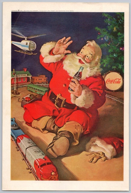 COCA-COLA 1962 NAVIDAD Papá Noel y Coca-Cola Vintage Impresión