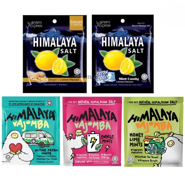 Himalaya Salt Sport Candy - Lemon Mint Flavor (15g X 12 Packs) For Throat & Fresh Breath