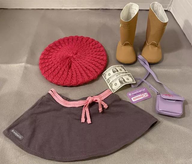 American Girl Doll 2012 True Spirit Meet Outfit Skirt Beret Boots Purse Clothes