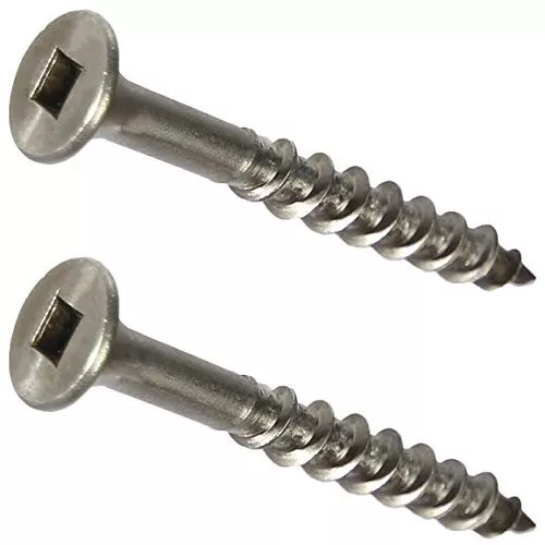 #8 x 1" Deck Screws Stainless Steel Square Drive Wood/Composite Qty 100
