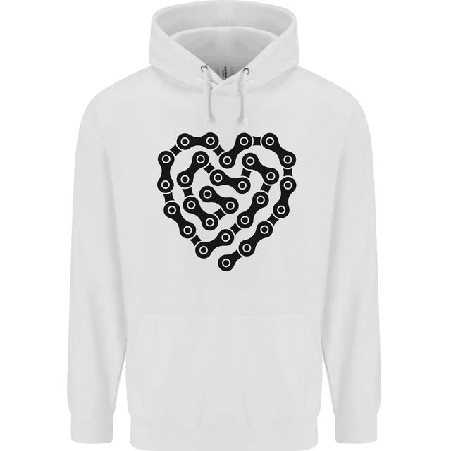 Heart Bike Chain Cycling Biker Motorbike Childrens Kids Hoodie