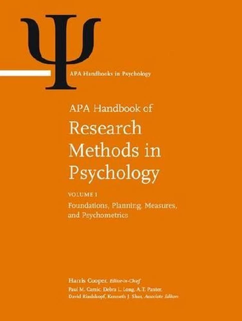 APA Handbook of Research Methods in Psychology: Volume 1: Foundations, Planning,