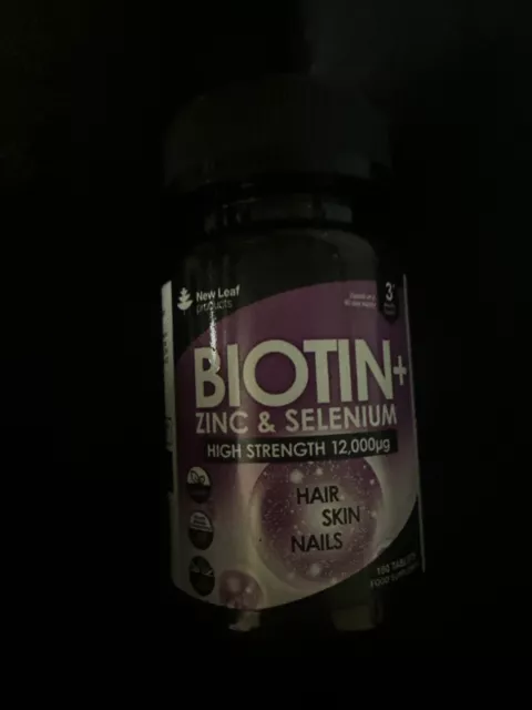 NEW LEAF BIOTIN+ Zinc & Selenium Vitamins 12000mcg - 180 Tablets £6.00 ...
