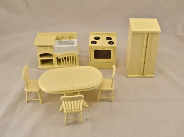 Kitchen / Dining Set  Cream T0142 dollhouse miniature 8pc 1/12 scale furniture