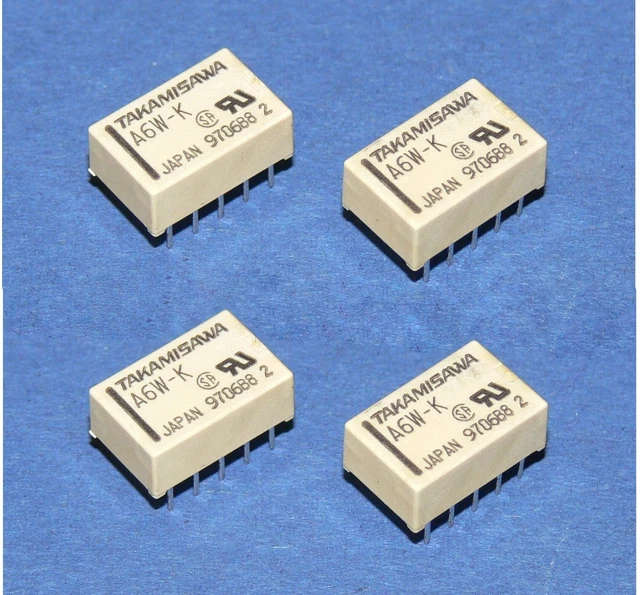 Takamisawa (Fujitsu) Dil Print Relais A6W-K 6V Dc 2 Trasmutatore 2x Um 4 Pz Lot