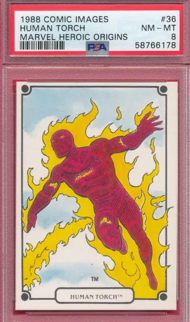 Psa 8 Human Torch 1988 Comic Images #36 Marvel Hero Origins Graded Nm-Mint Tphlc