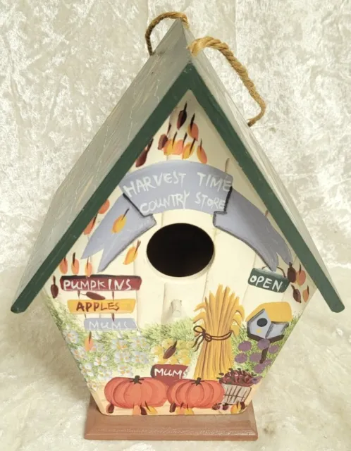 Decorative Country Store Wood Bird House Hanging Wood Hand-Painted Bird House