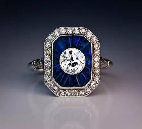 2.85Ct White Round Lab Created Diamond French Art Deco Style Wedding Silver Ring
