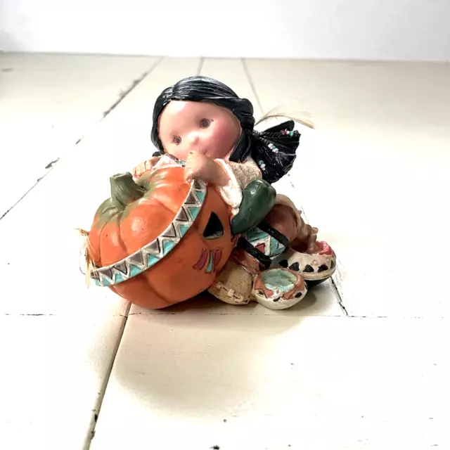 Enesco 1995 Friends Of The Feather Smile Carver Native American Girl Figurine