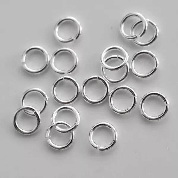 10 Gr / Ø 5, 6, 7, 8, 9 x 1 mm versilberte Messing Spaltringe Biegeringe Ösen