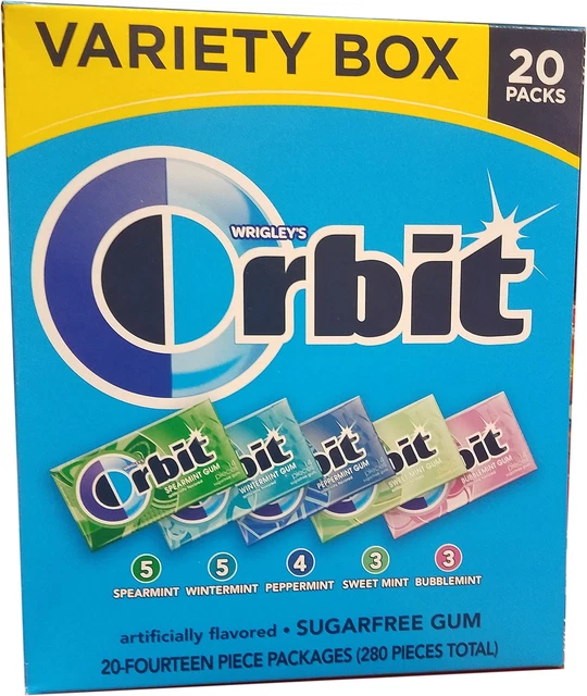 WRIGLEY'S ORBIT VARIETY Pack Sugarfree Gum, 1 Pound 25.25 PicClick
