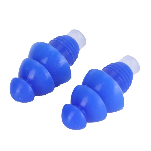 HD Blue+Box Reusable Ear Plugs Waterproof Silicone Earplugs Noise Reduction