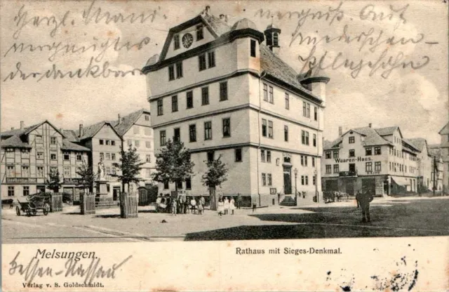 Ak Gruss Aus Melsungen Schwalm Eder Kr. Waaren Haus + Rathaus 1904 Hessen