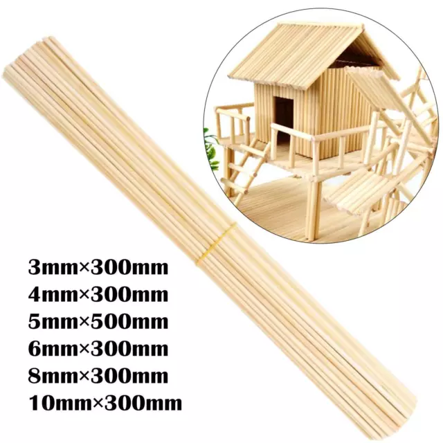 Bâtonnets de Bambou Non  Artisanat Lisse DIY Bois Flotté
